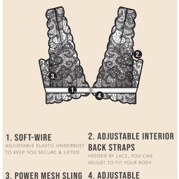 Free People HAH! NWT size XS pink lace bralette Got Ur Back - Picture 10 of 11